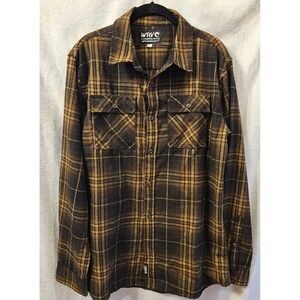 WRVC "WAVES RIDE VIBRATIONS" Plaid Flannel Shirt – Size L – Rare Streetwear Surf